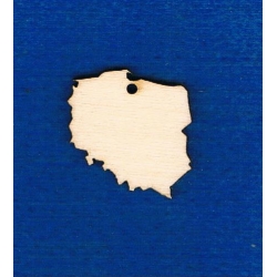 Mapa Polski zarys  3x3cm / SKLEJKA #3mm / brelok, kolczyki itp.,  Polska, mapa